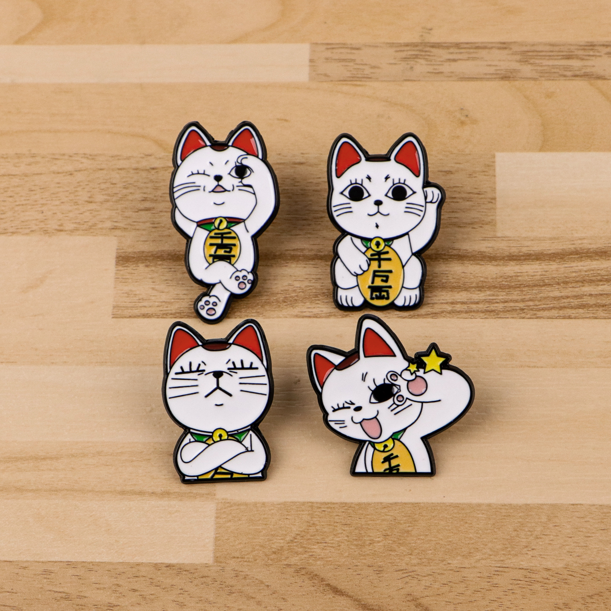 Embroidery Illustration - 4pcs Anime Monster Enamel Pin Cartoon