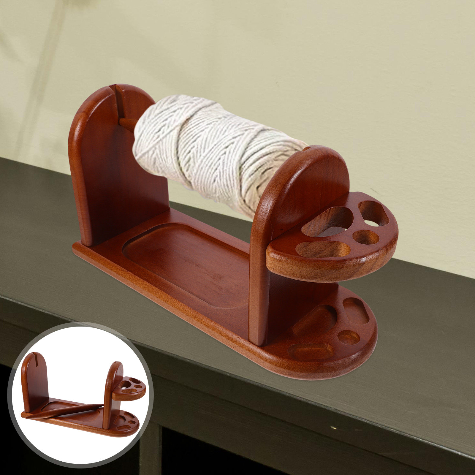 Embroidery Yarns - Sturdy Wooden Yarn Holder for Crocheting