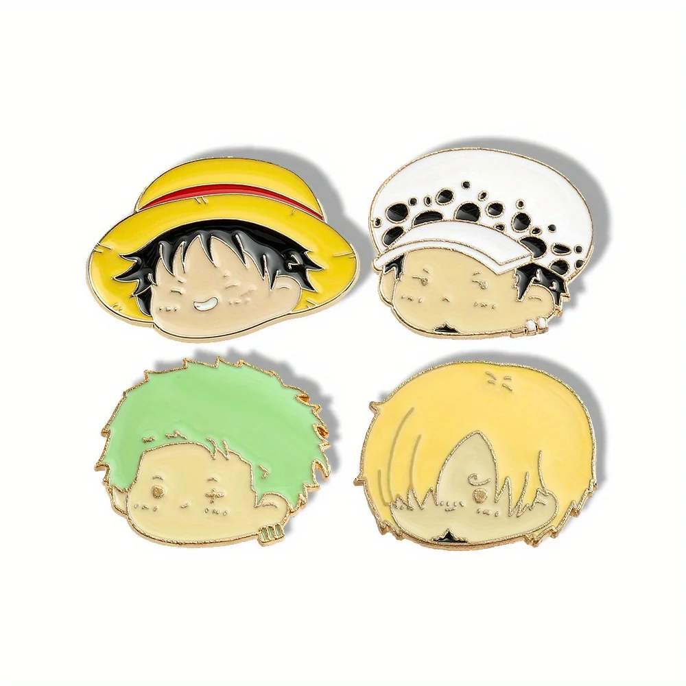 Embroidery Textile - 4 Pcs Anime Character Brooch Simple