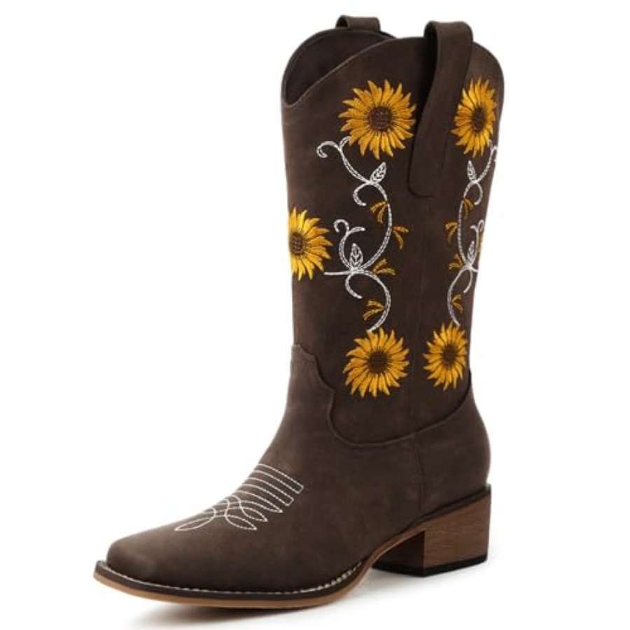 Embroidery Design Free - Cowboy Boots for Women Square Toe