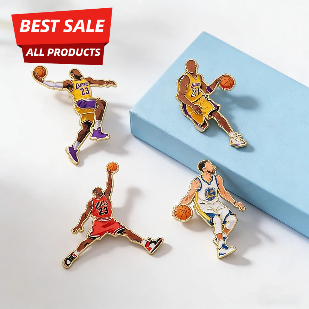 Embroidery House - 4pcs Basketball Enamel Pin Set Cool