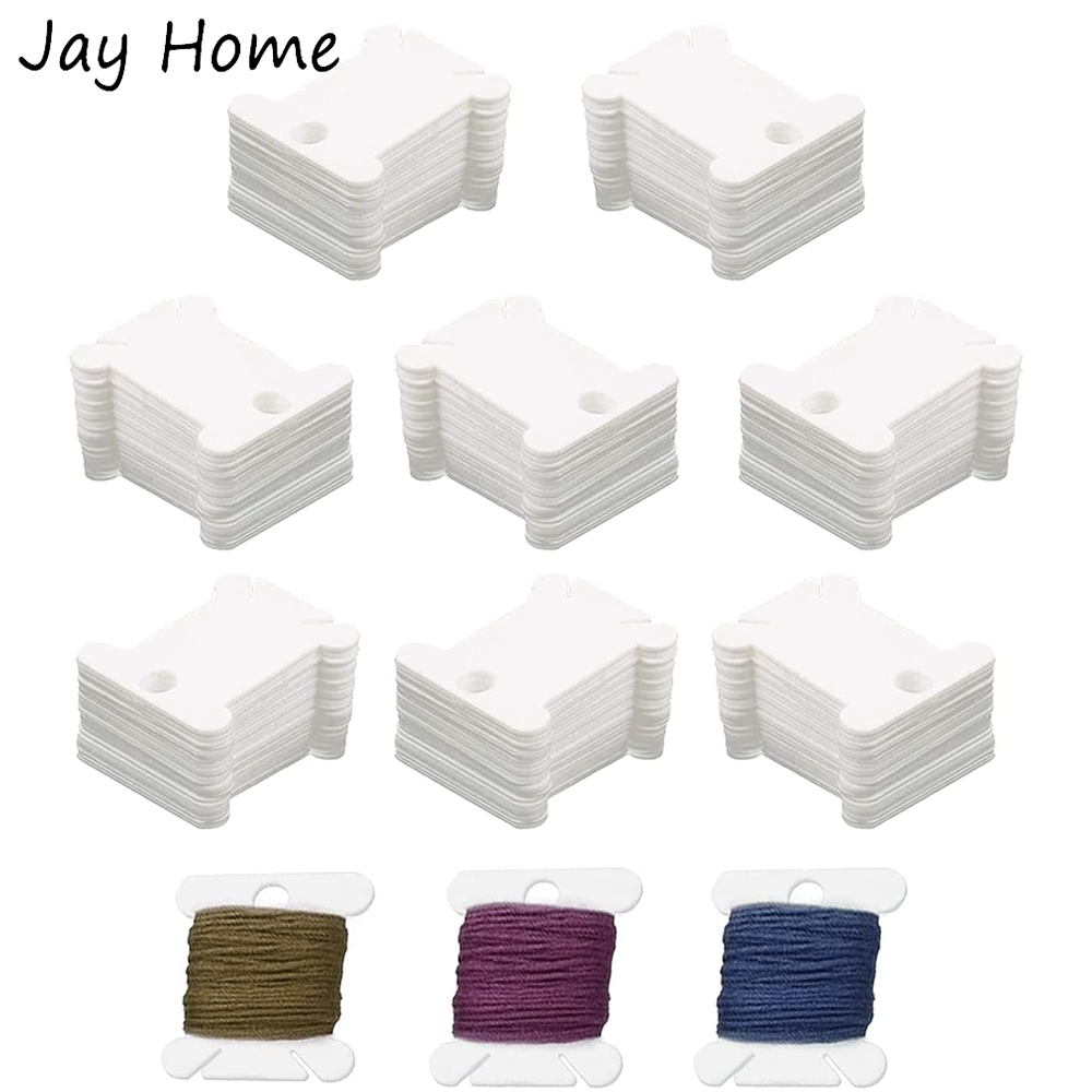 Embroidery Tas - 50/100Pcs Plastic Floss Bobbins for Embroidery