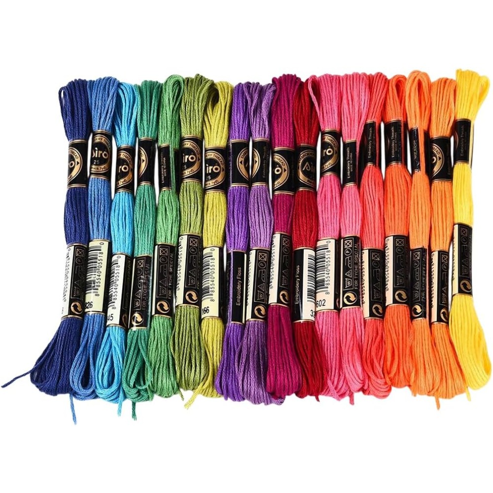 Embroidery Yarns - 18 Skeins 157.5 Yards Colorful Cross