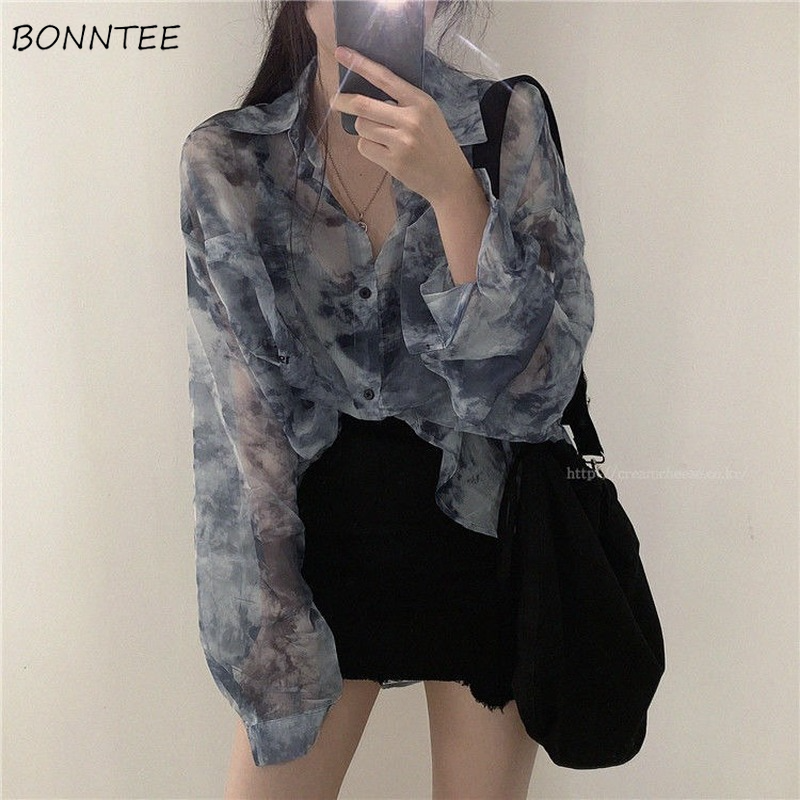Embroidery Gothic - Shirts Women Fashion Tie Dye Harajuku