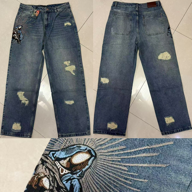 Embroidery Photoshop - Streetwear High Quality Derschutze Ripped Jeans