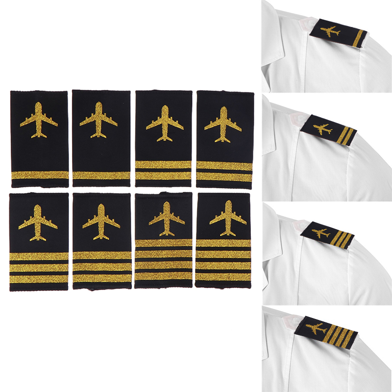 Embroidery Uniform - 1Pair Clothing Decoration Epaulettes Professional Pilots