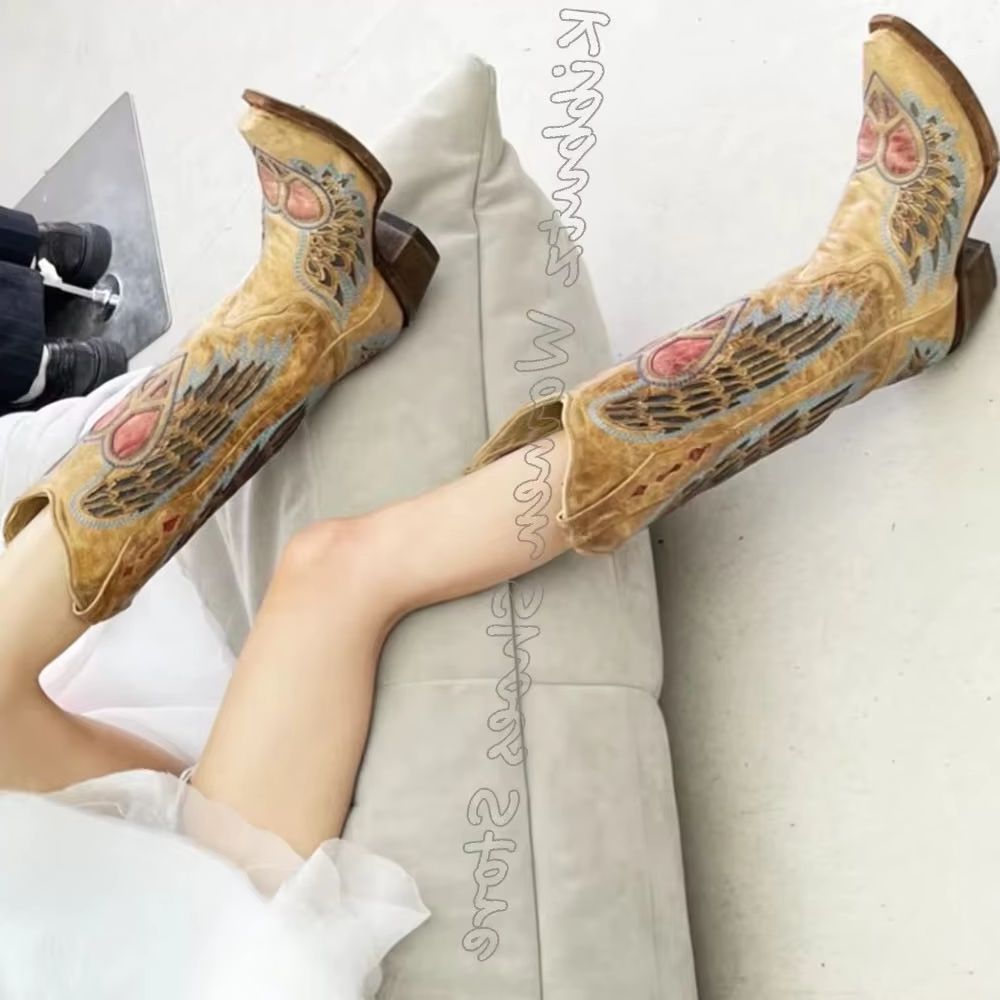 Embroidered Cowboy Western Boo - Embroidery Shoes avis et prix