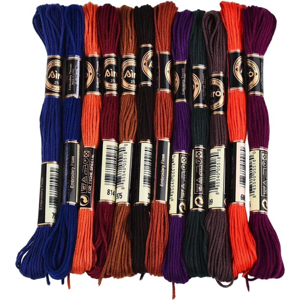 12 Skeins 6 Strands Hand Varie - Embroidery Yarns avis et prix