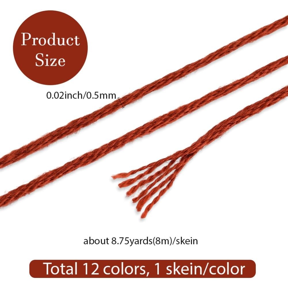 12 Skeins 6 Strands Hand Varie - Embroidery Yarns avis et prix