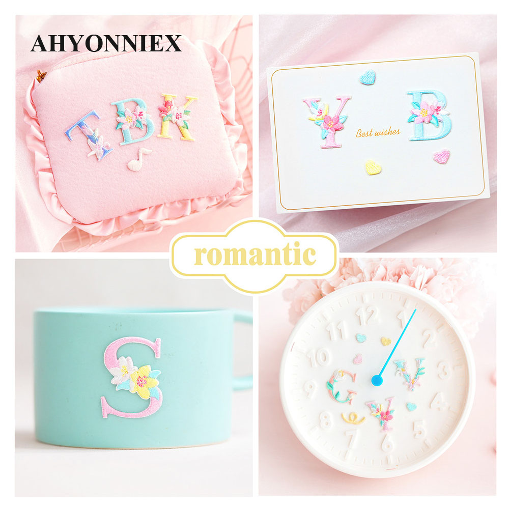 1 Piece Flower English Letters - Embroidery Letter N avis et prix
