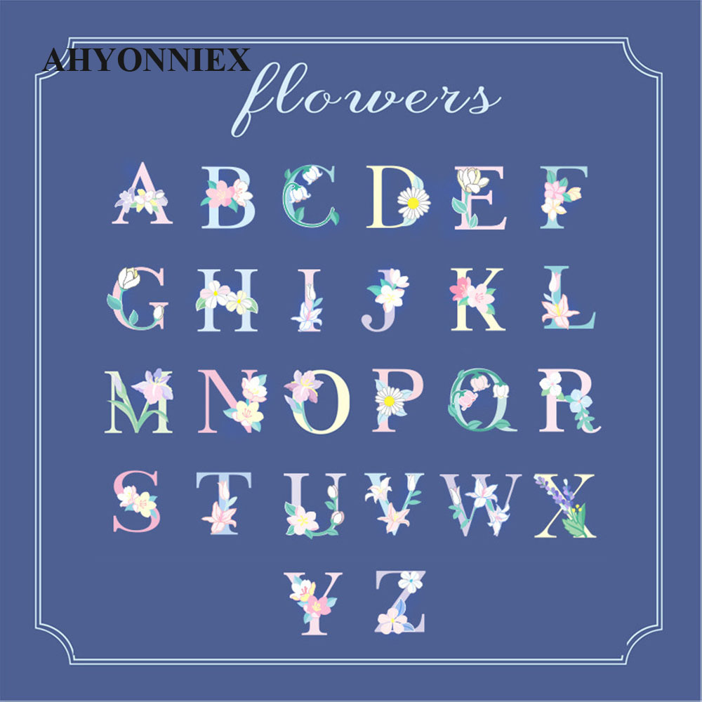 1 Piece Flower English Letters - Embroidery Letter N avis et prix