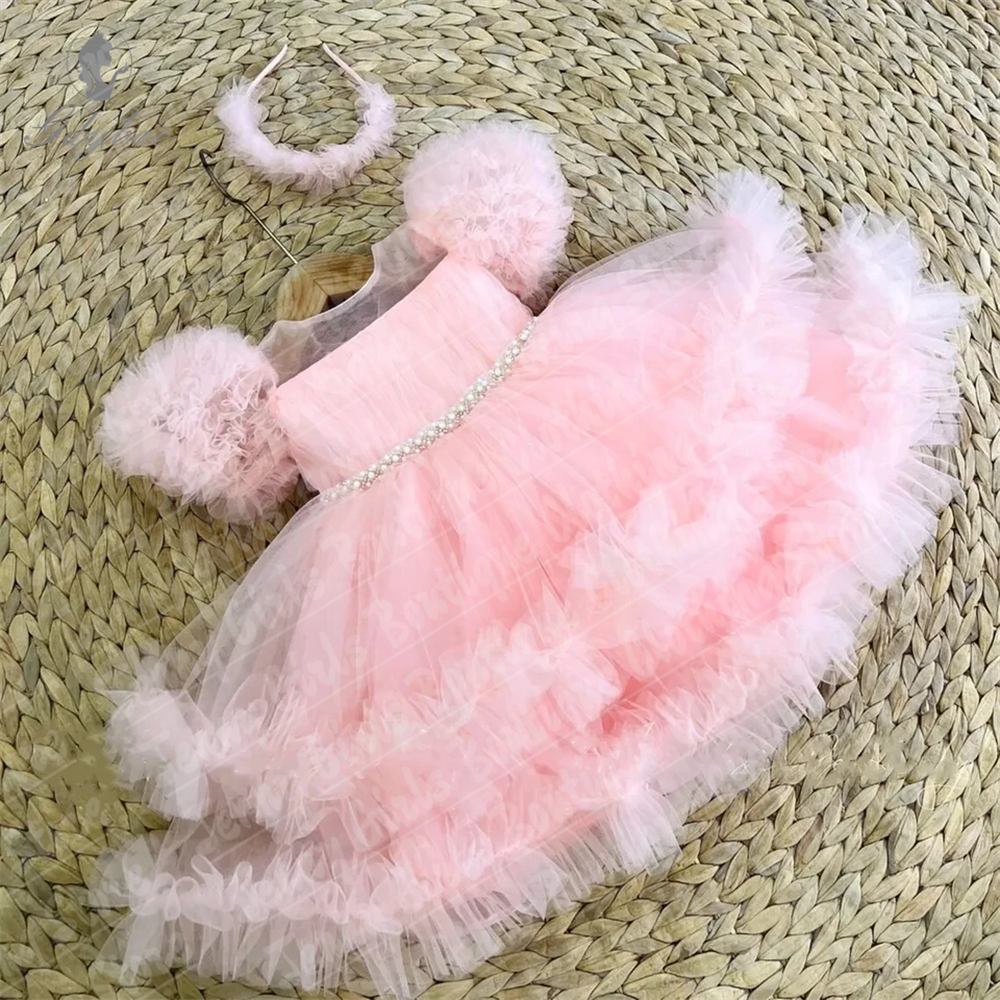 Beautiful Girl Glitter Pearls  - Embroidery Yellow Dress avis et prix