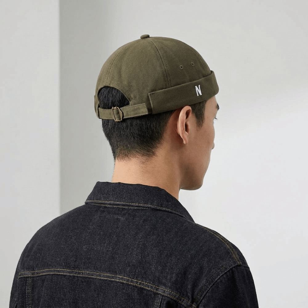 Cotton Brimless Hat Breathable - Embroidery Letter N avis et prix