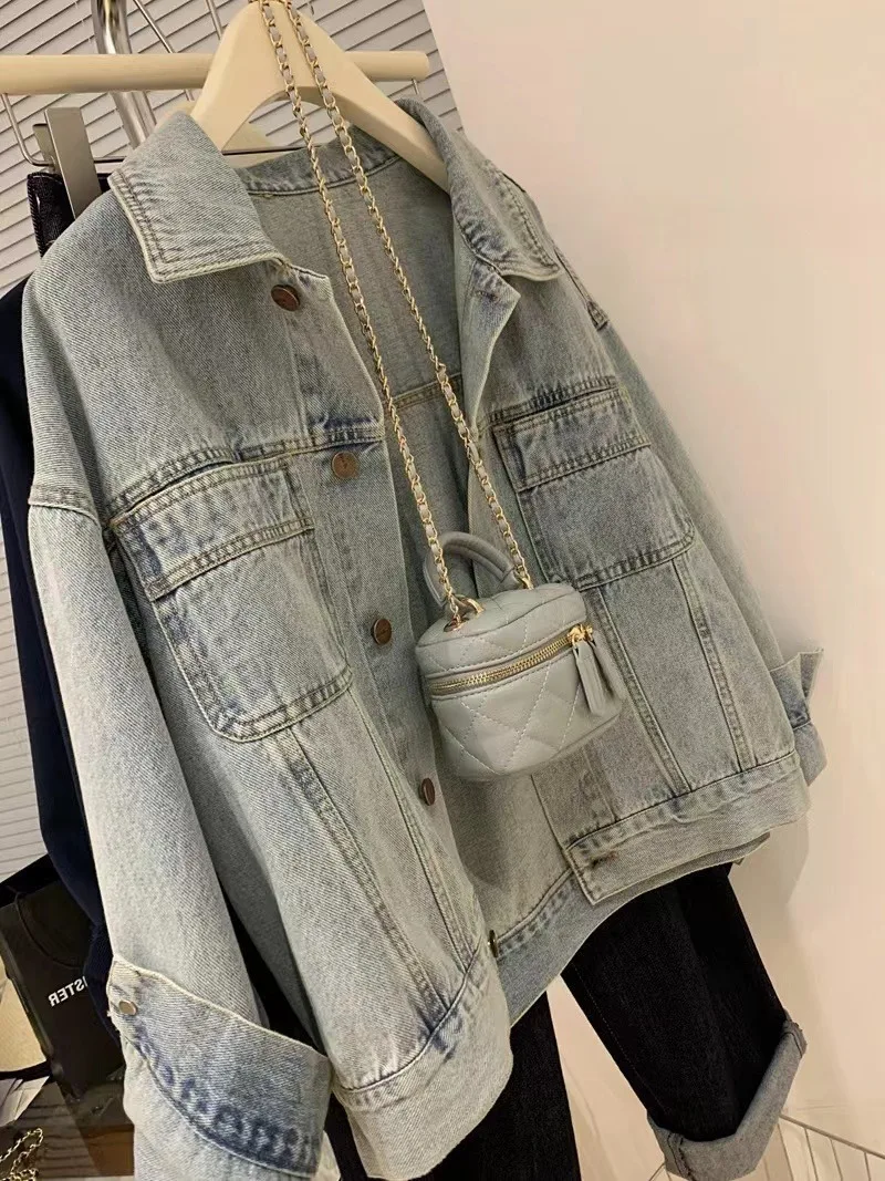 Denim Coat Women Y2k Spring Au - Embroidery Gothic avis et prix