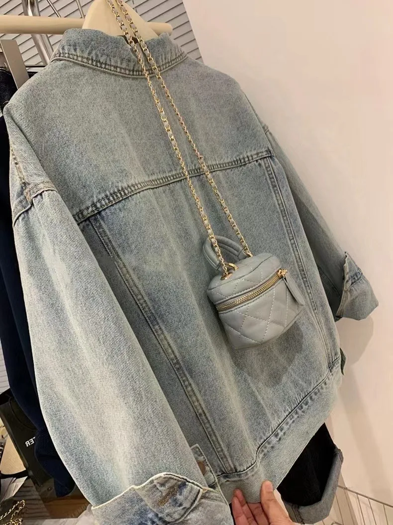 Denim Coat Women Y2k Spring Au - Embroidery Gothic avis et prix