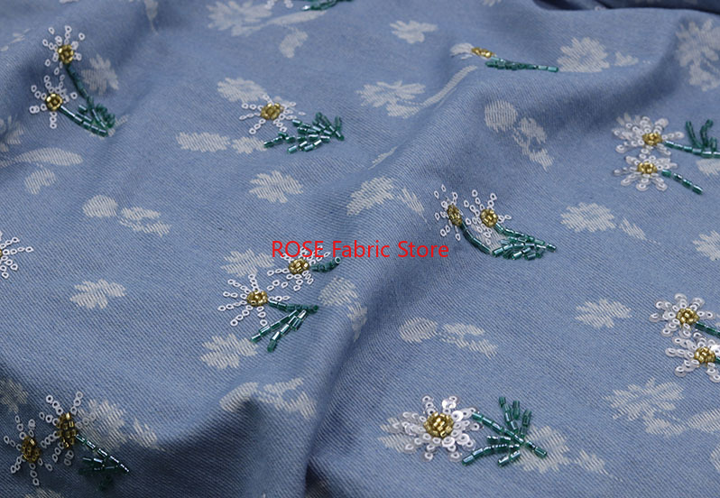 Daisy Sequin Bead Embroidery B - Embroidery On Jeans avis et prix