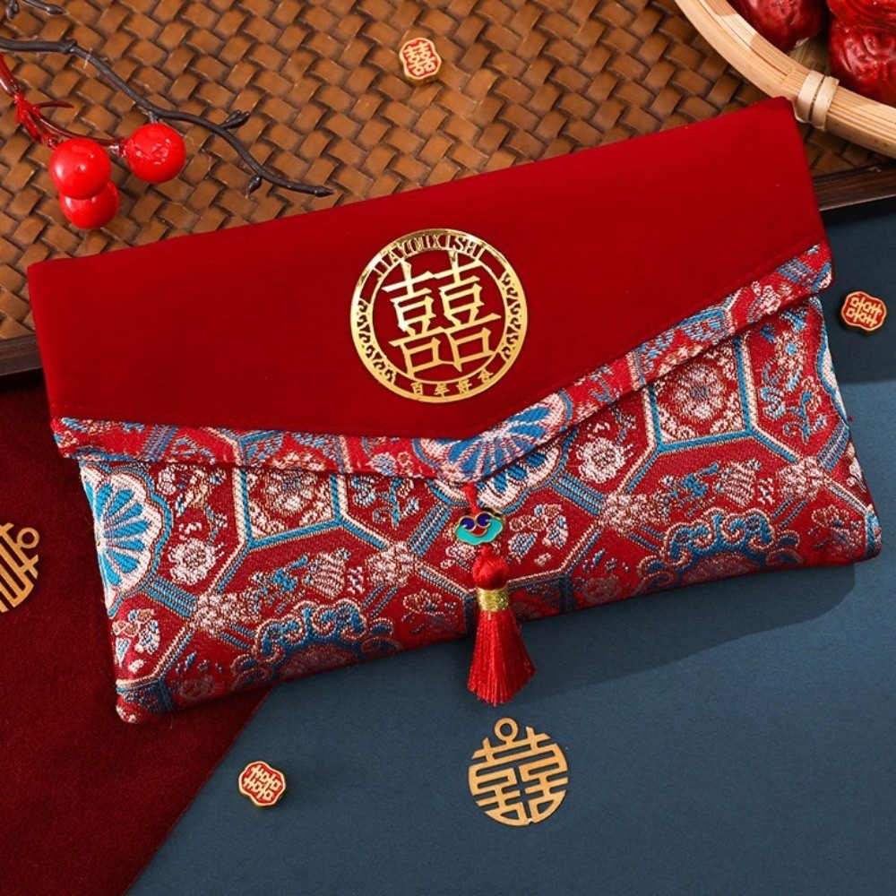 Blessing Words Brocade Red Env - Embroidery House avis et prix
