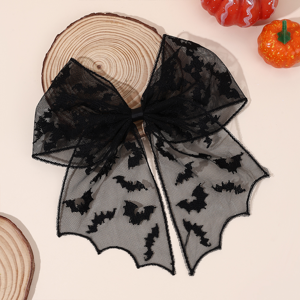 Halloween Bat Bow Hair Clips B - Embroidery Gothic avis et prix