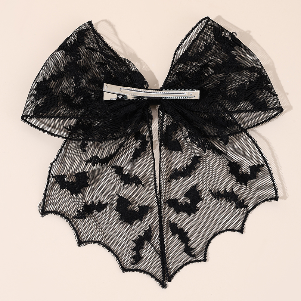 Halloween Bat Bow Hair Clips B - Embroidery Gothic avis et prix