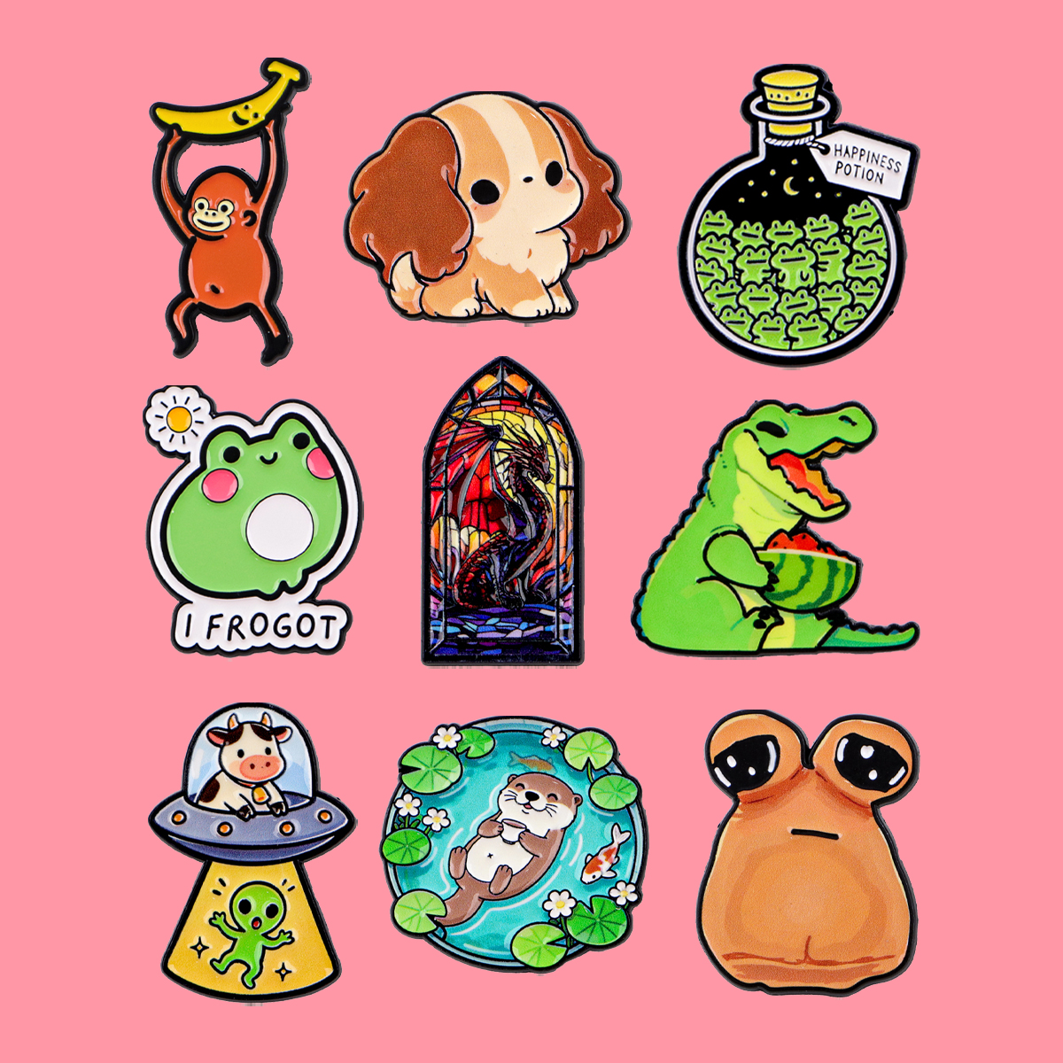 Animals Frogs Dog Monkey Ename - Embroidery Textile avis et prix