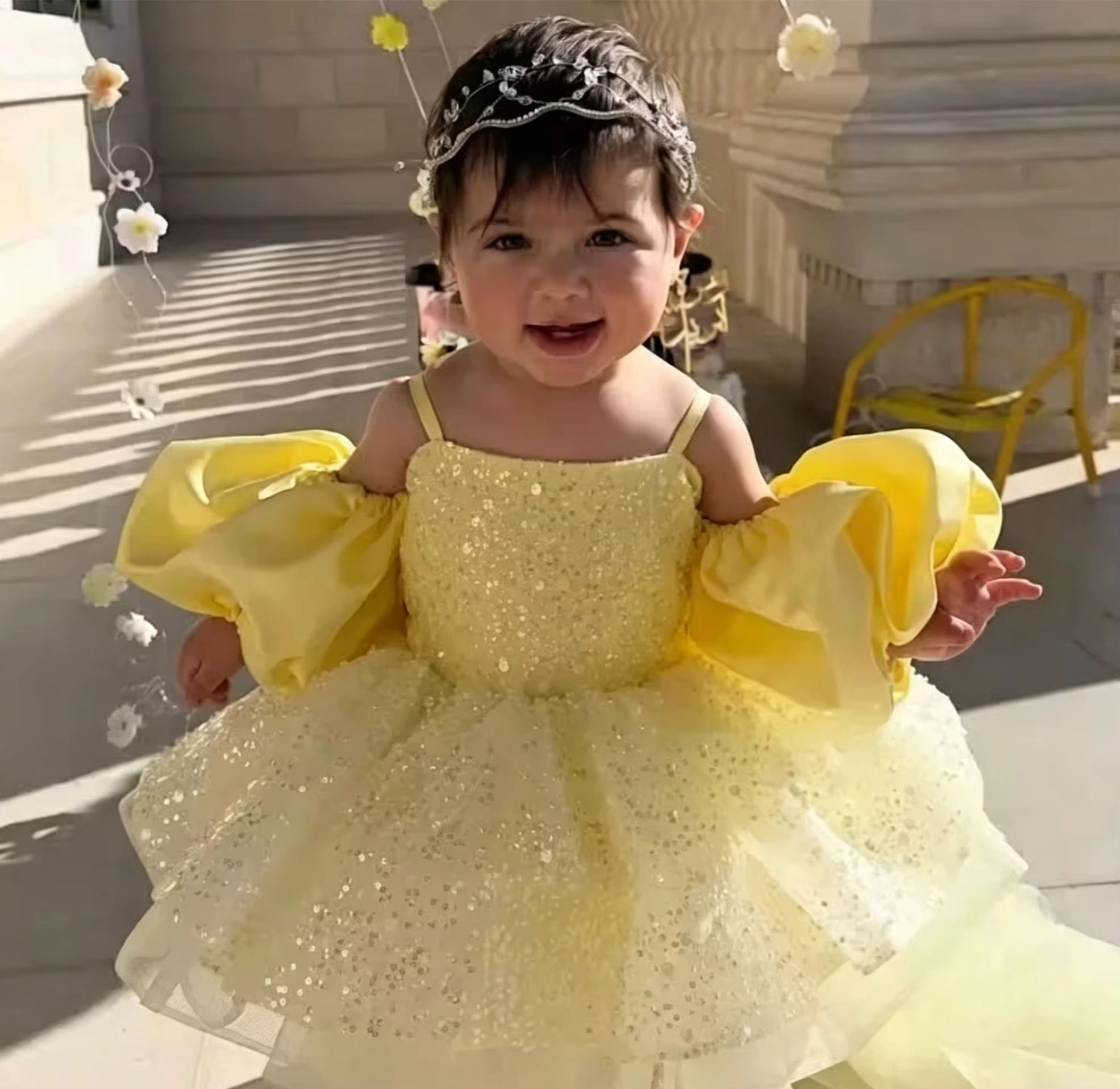 Cute Yellow Flower Girl Dresse - Embroidery Yellow Dress avis et prix