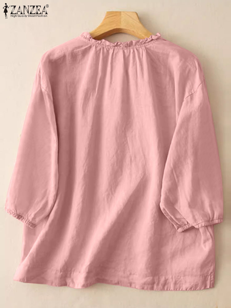 ZANZEA Summer Vintage Shirts E - Embroidery Job avis et prix