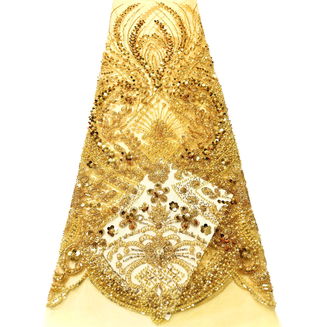 Yellow Bridal Lace Fabric 5 ya - Embroidery Yellow Dress avis et prix
