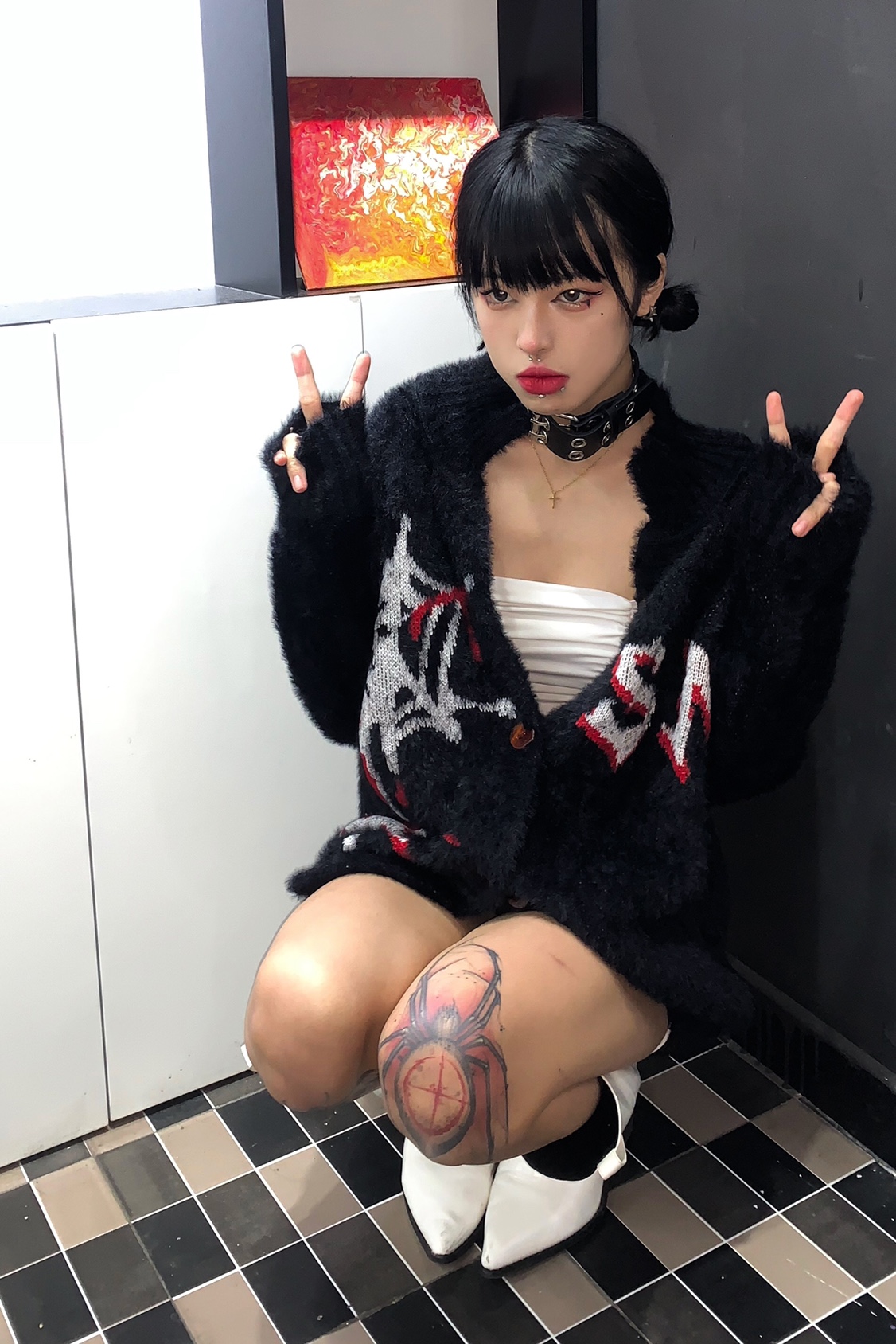 Y2k Fashion Women's Sweater Si - Embroidery Gothic avis et prix
