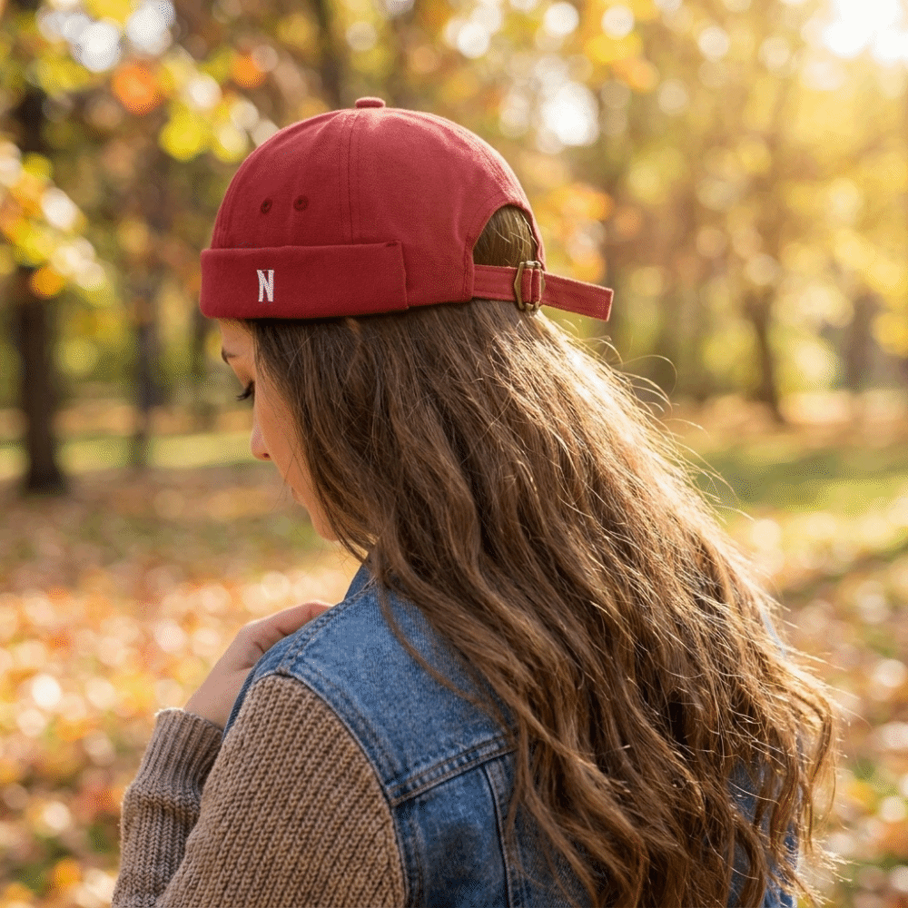 Cotton Brimless Hat Breathable - Embroidery Letter N avis et prix