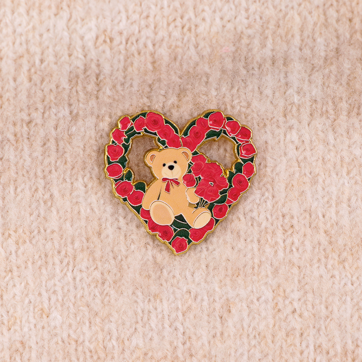 Fox Rose Bear Enamel Pins Anim - Embroidery Textile avis et prix