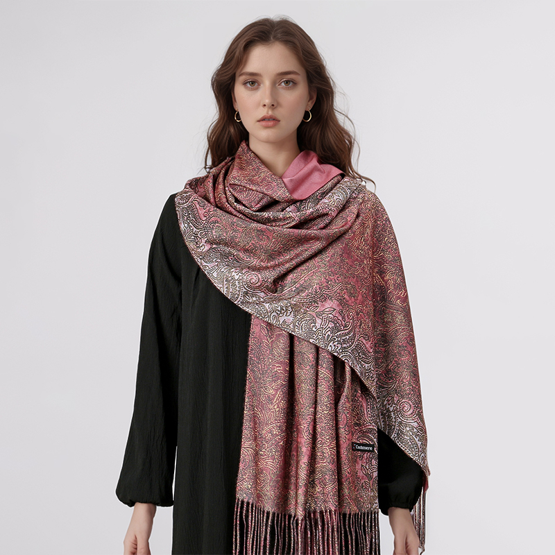 Luxury Paisley Pashmina Shawl  - Embroidery Hijab avis et prix