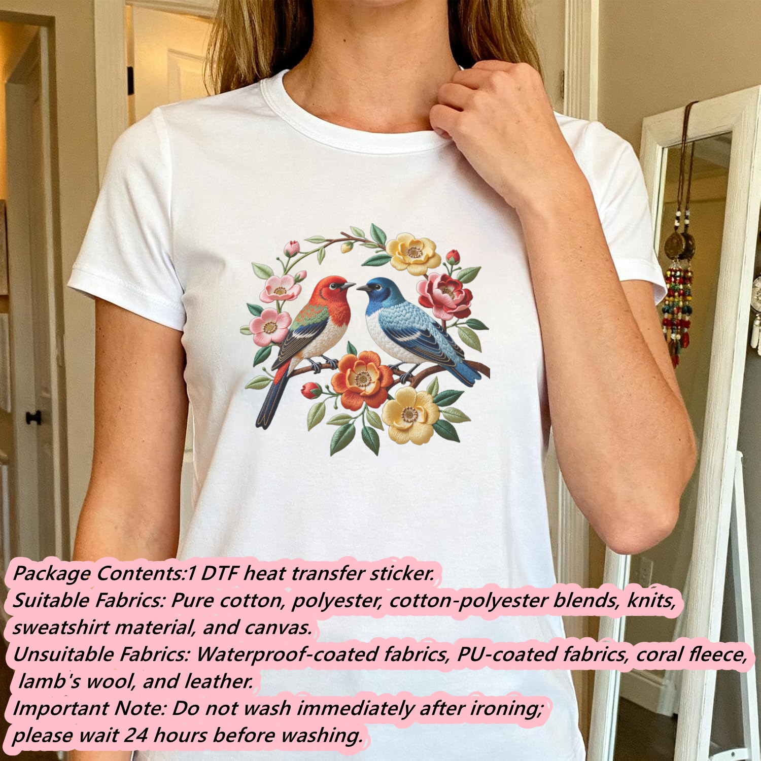 1 Piece of Bird Pattern Clothi - Embroidery Uniform avis et prix