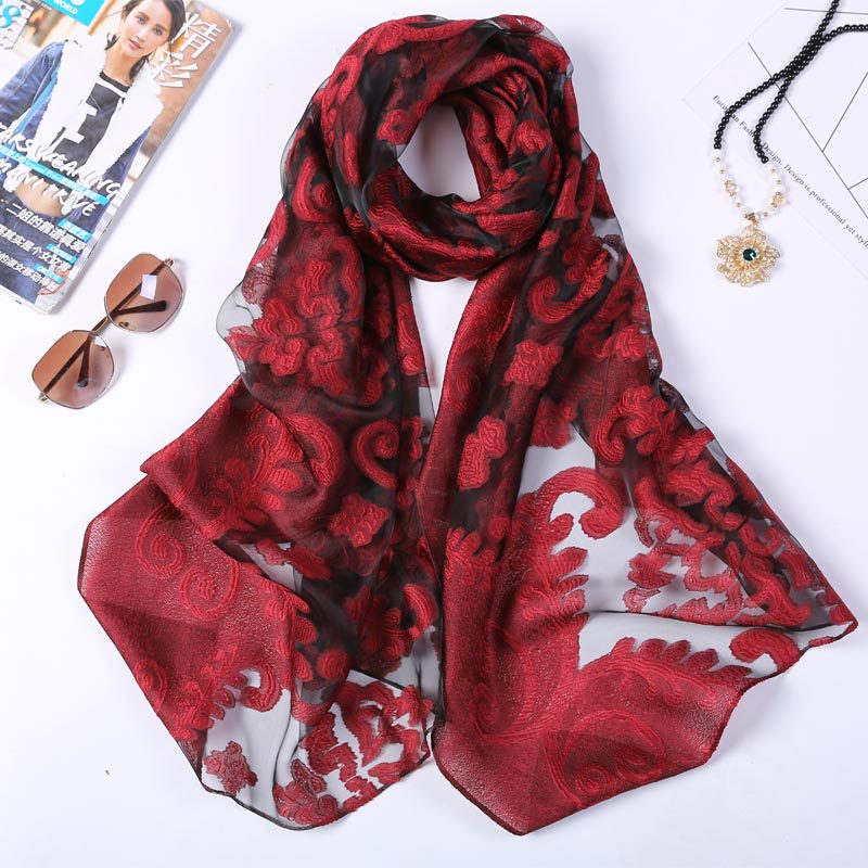 Hot Selling 180*70 Organza Sil - Embroidery Hijab avis et prix