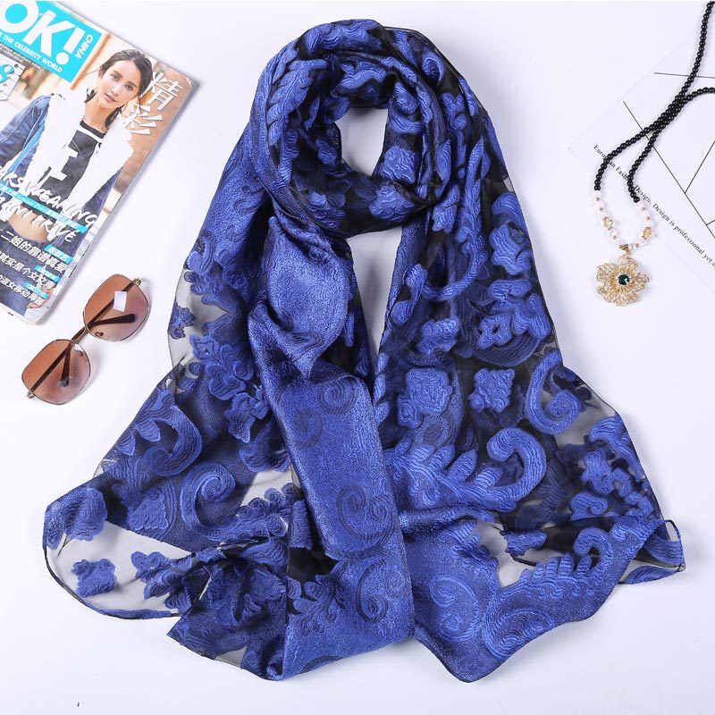Hot Selling 180*70 Organza Sil - Embroidery Hijab avis et prix