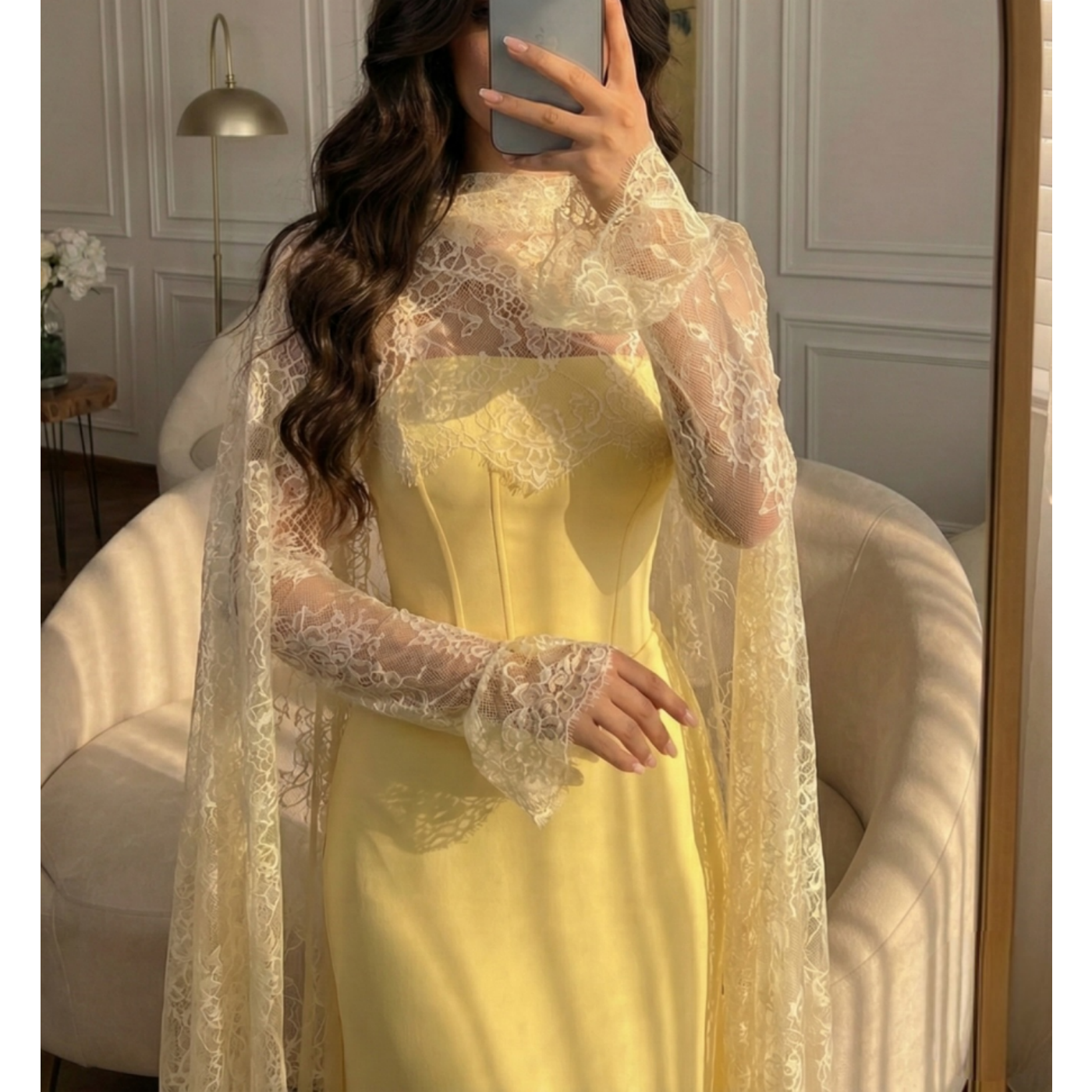Yellow Lace Elegant Prom Dress - Embroidery Yellow Dress avis et prix