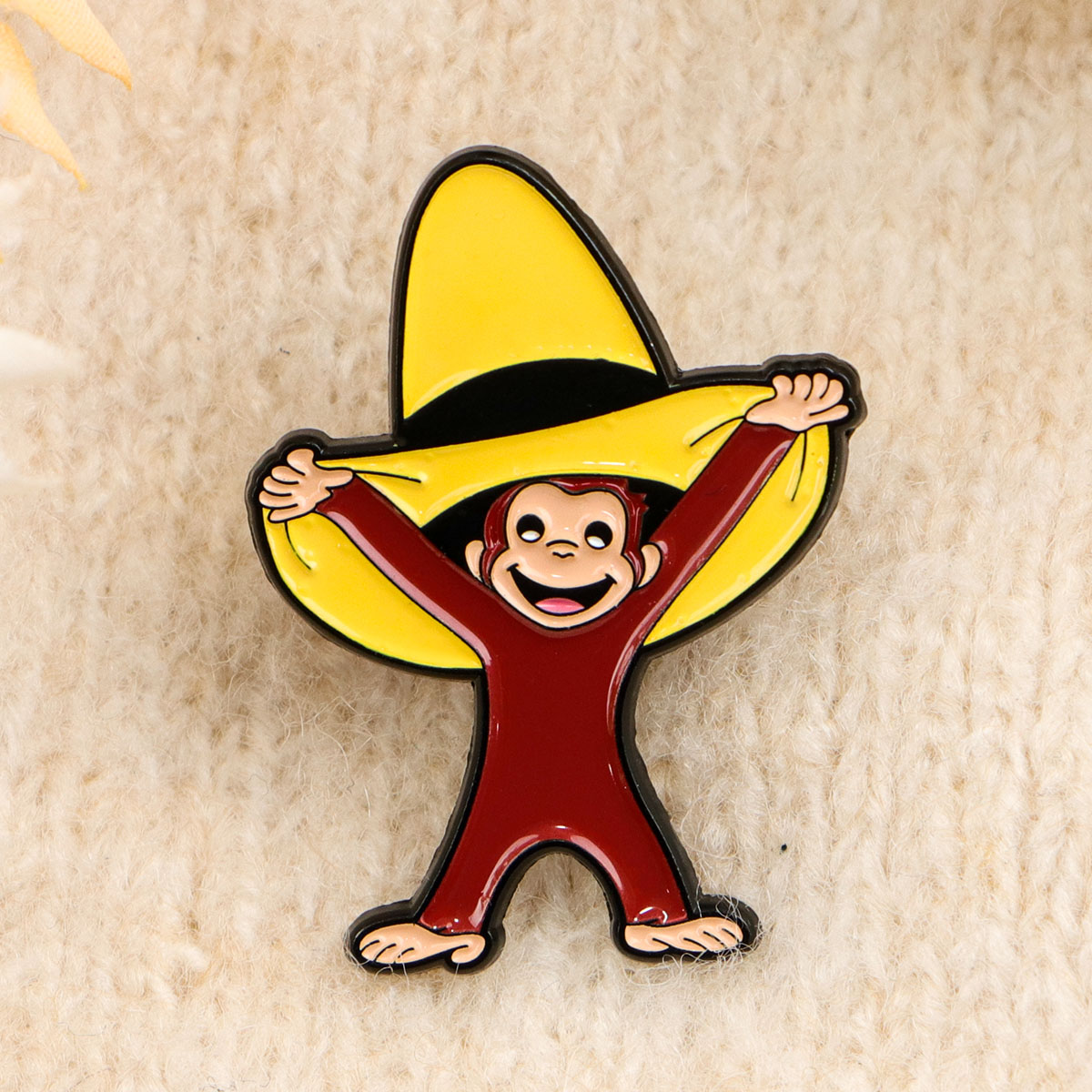 Cute Monkey Enamel Pin Funny B - Embroidery Illustration avis et prix