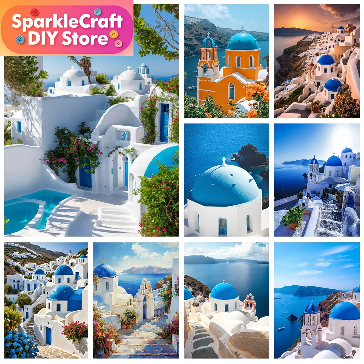 1pc frameless Aegean Sea Blue  - Embroidery House avis et prix