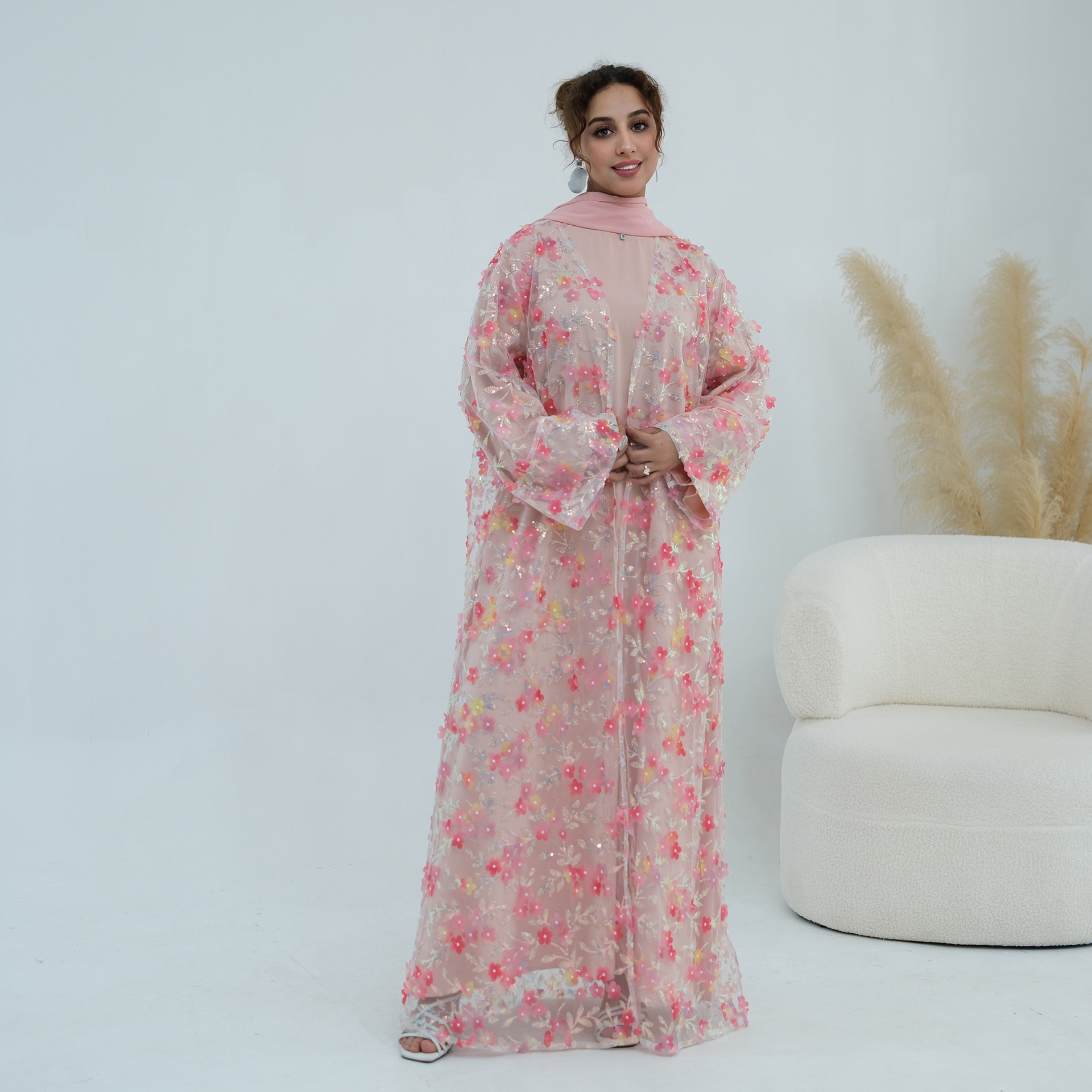 2026 Luxury Abaya EID 3D Flora - Embroidery Hijab avis et prix