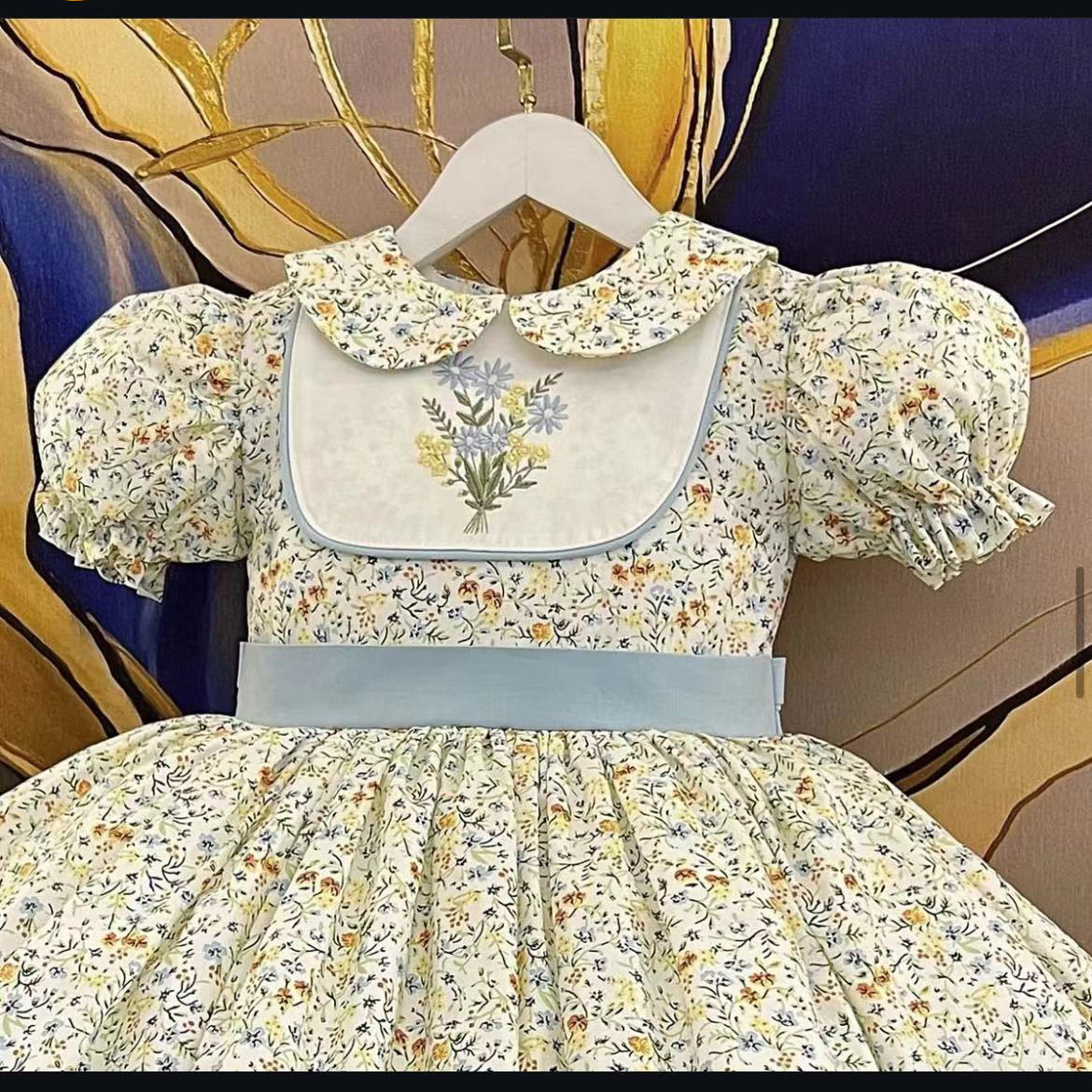 0-12Y Baby Girl Summer Flower  - Embroidery Yellow Dress avis et prix