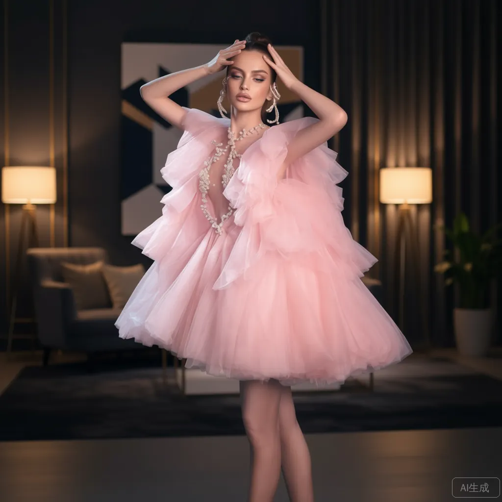 Princess Fairy‑Tulle Gown with - Embroidery Simple avis et prix
