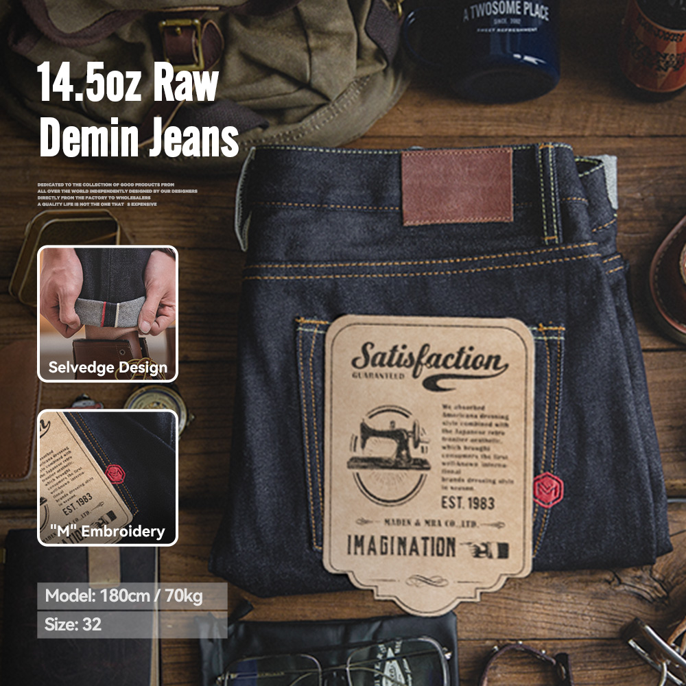 Maden Retro 14.5oz Selvedge Ra - Embroidery On Jeans avis et prix
