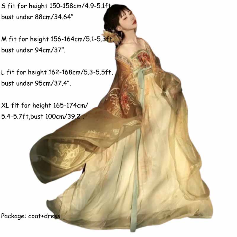 Women's Traditional Chinese Ha - Embroidery Yellow Dress avis et prix