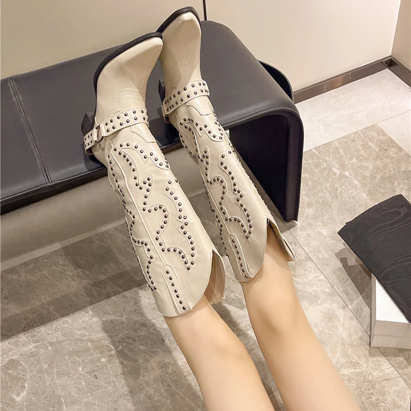 Autumn Winter Belt Buckle Rive - Embroidery Shoes avis et prix