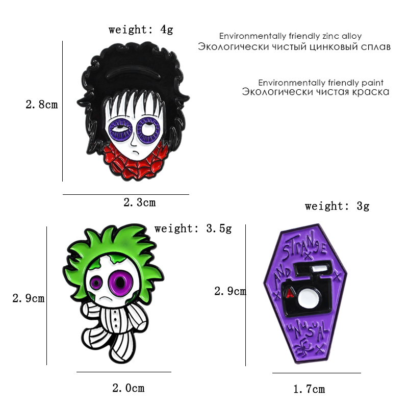 Horror Doll Purple Coffin Broo - Embroidery Gothic avis et prix