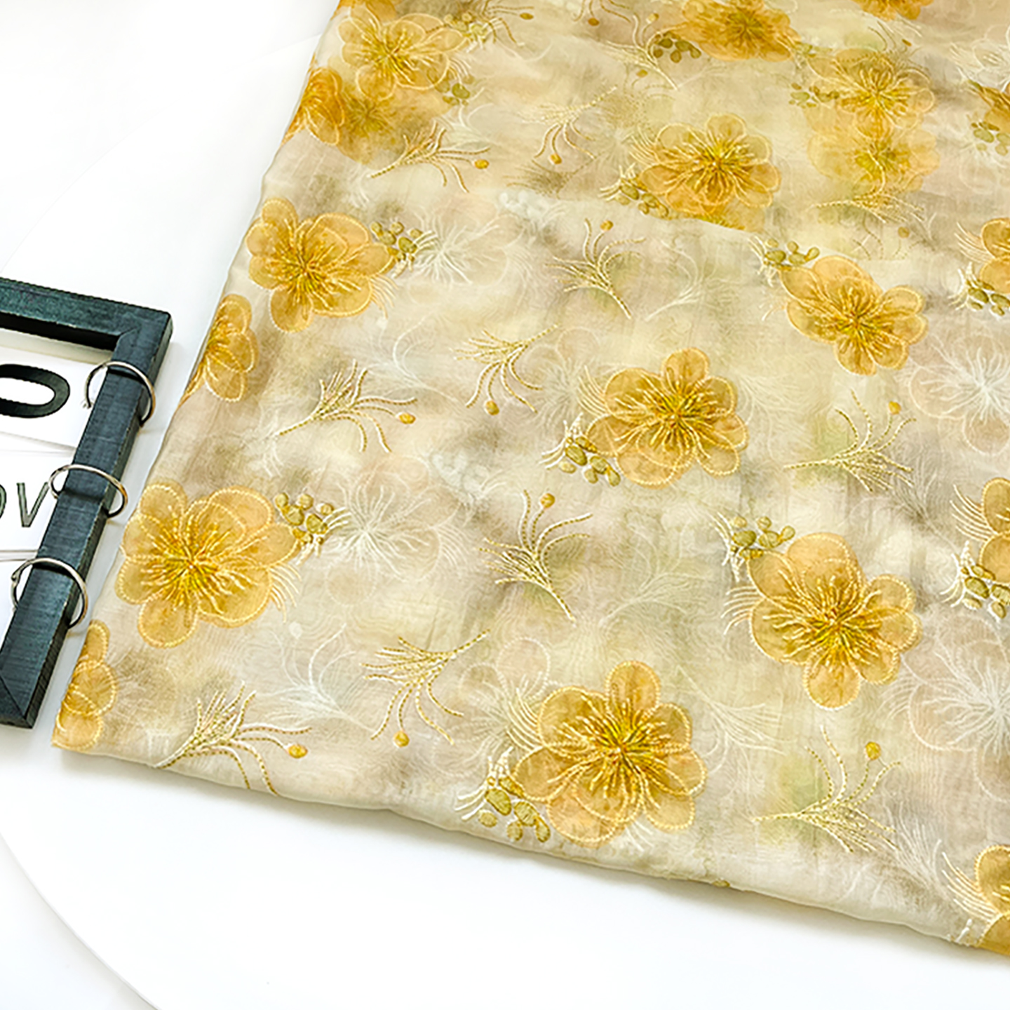 Digital Printing Embroidery Fa - Embroidery Yellow Dress avis et prix