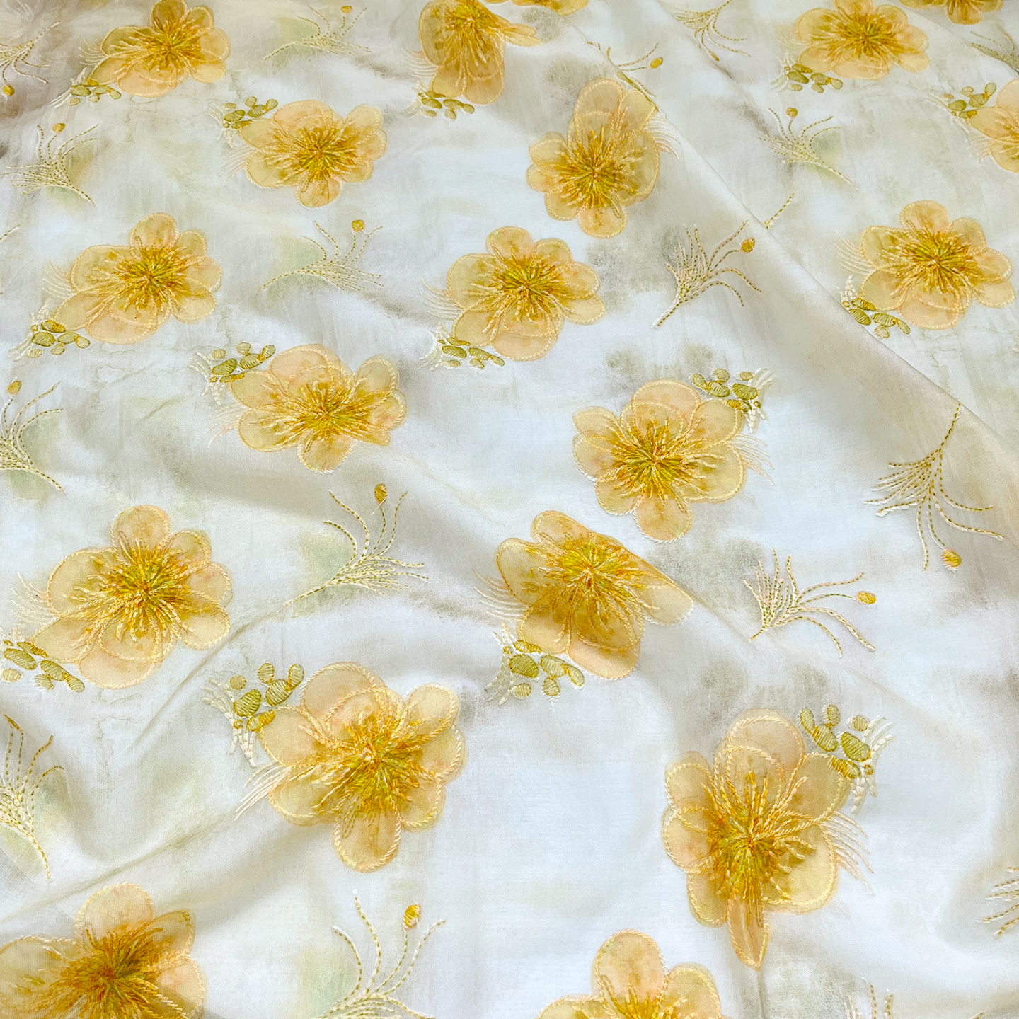Digital Printing Embroidery Fa - Embroidery Yellow Dress avis et prix