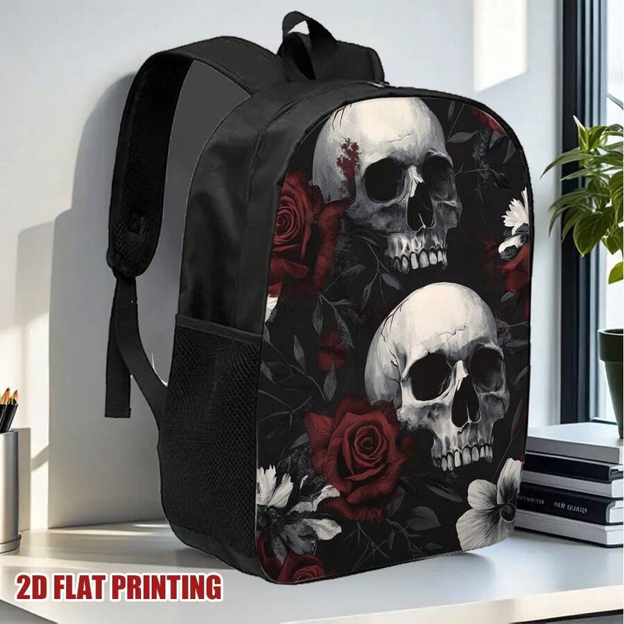 Gothic Skull Floral Backpack B - Embroidery Gothic avis et prix