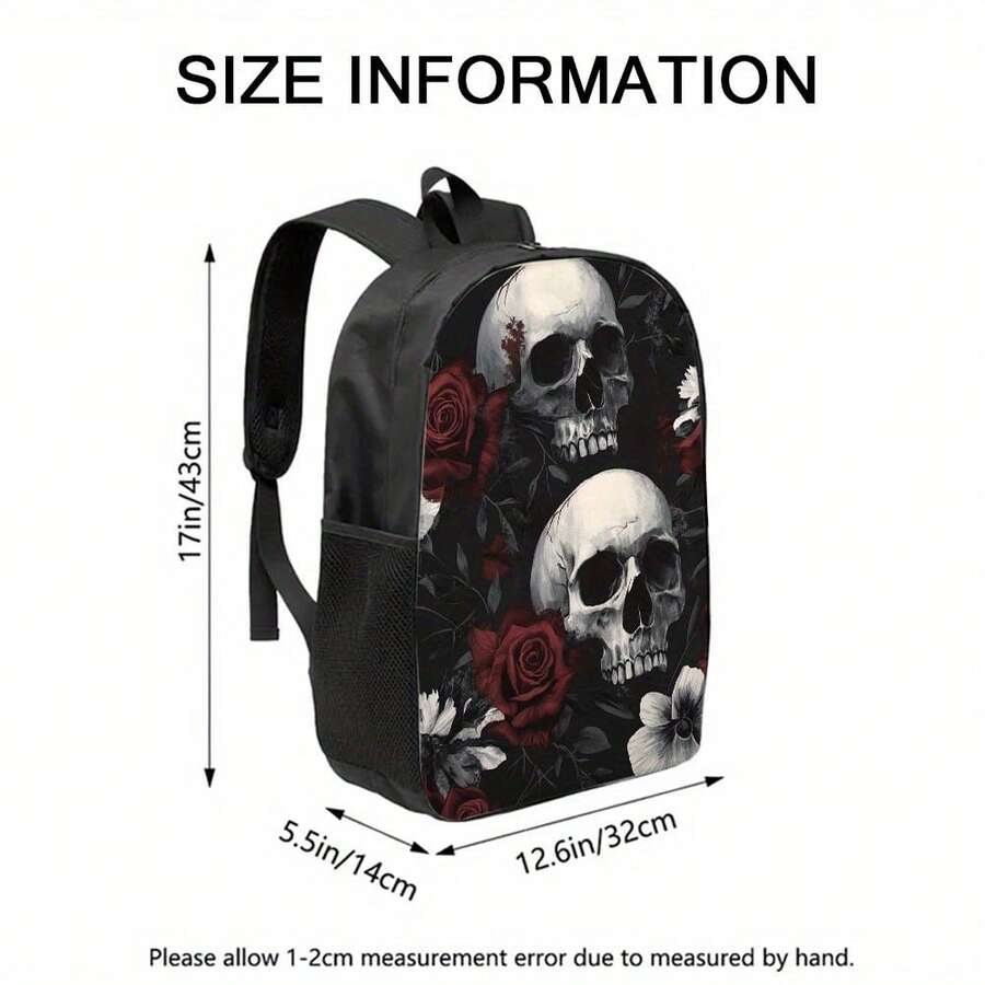 Gothic Skull Floral Backpack B - Embroidery Gothic avis et prix