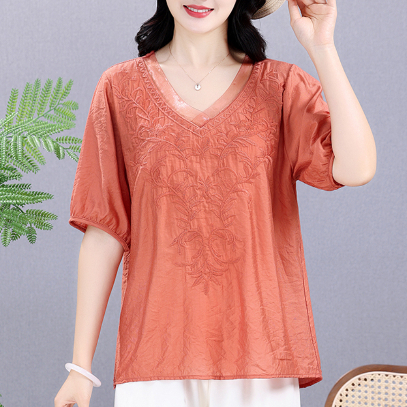 Summer Elastic Tee Shirt Solid - Embroidery Uniform avis et prix