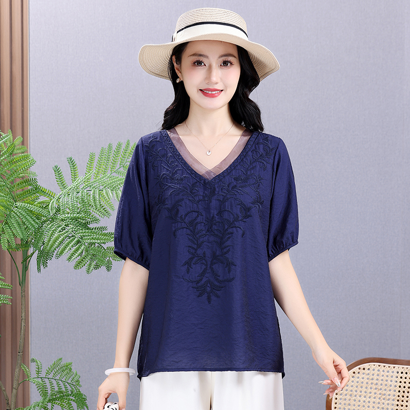 Summer Elastic Tee Shirt Solid - Embroidery Uniform avis et prix